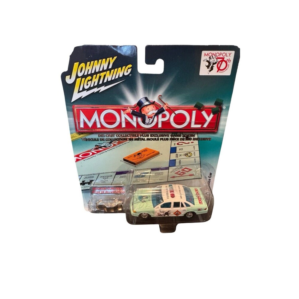 Johnny Lightning Monopoly Go To Jail '97 Ford Police Car Diecast Premium
